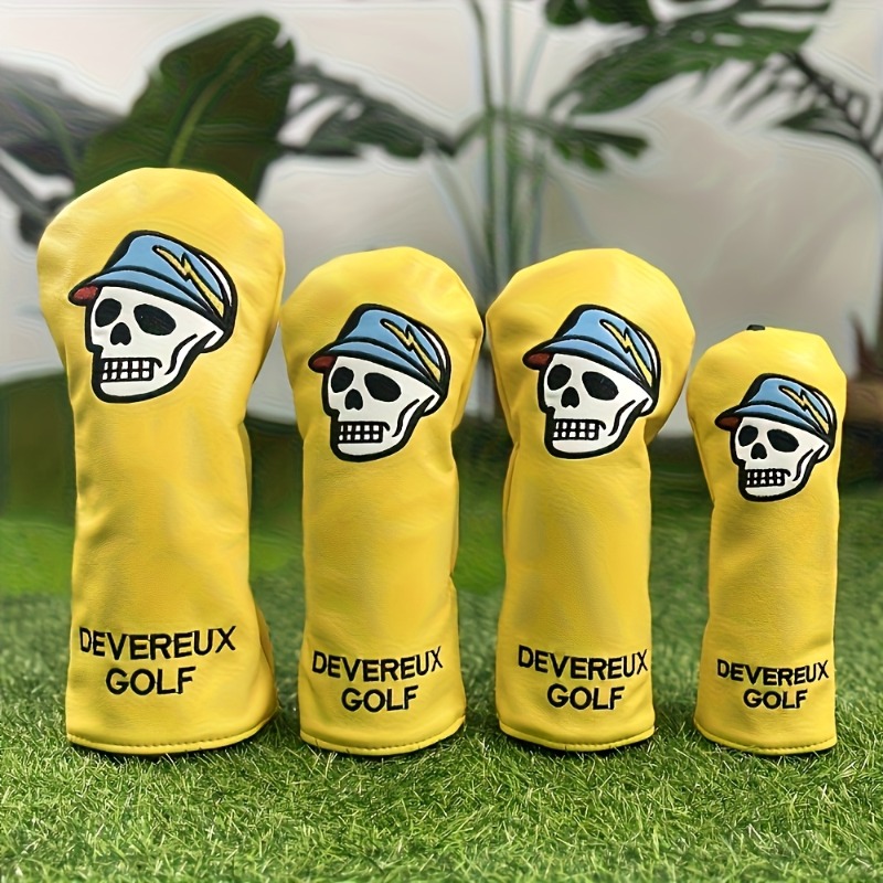 Golf Clubs - Sarı Golf Koruyucu Çantası, Kafatası ve