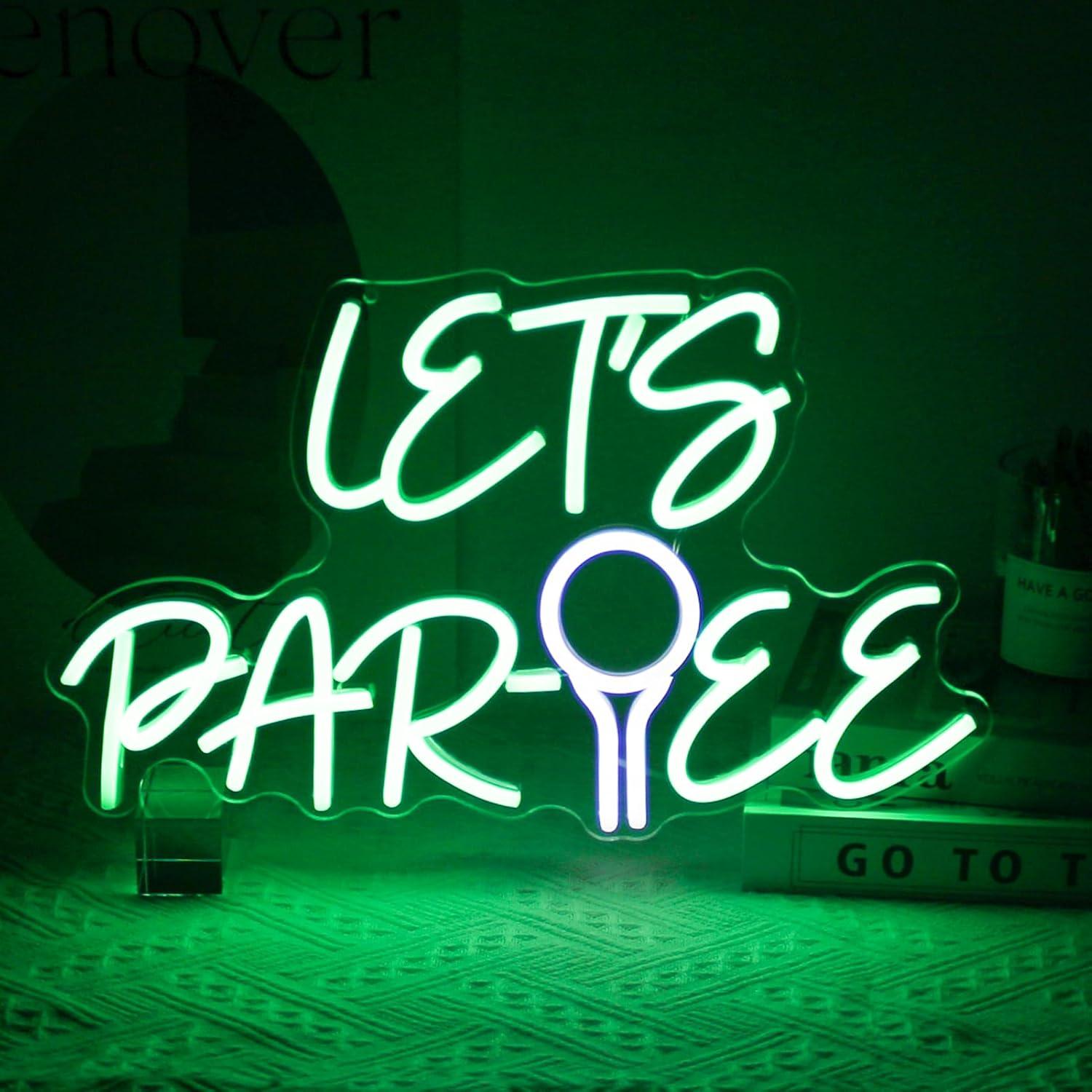 Golf Tees - Let's Par Tee Neon Tabelası Golf