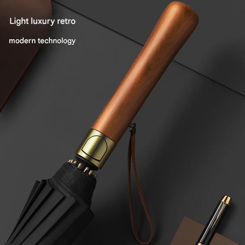 Golf Umbrella Large - 16 Telli Golf Şemsiyesi Ahşap Saplı